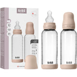 Bibs Blush Glass Baby Flaska Round Silikon 2-Pack 240 Ml Medium Flow