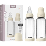 Bibs Ivory Glass Baby Flaska Round Silikon 2-Pack 240 Ml Medium Flow