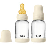 Bibs Ivory Glass Baby Flaska Round Latex 2-Pack 120 Ml Slow Flow