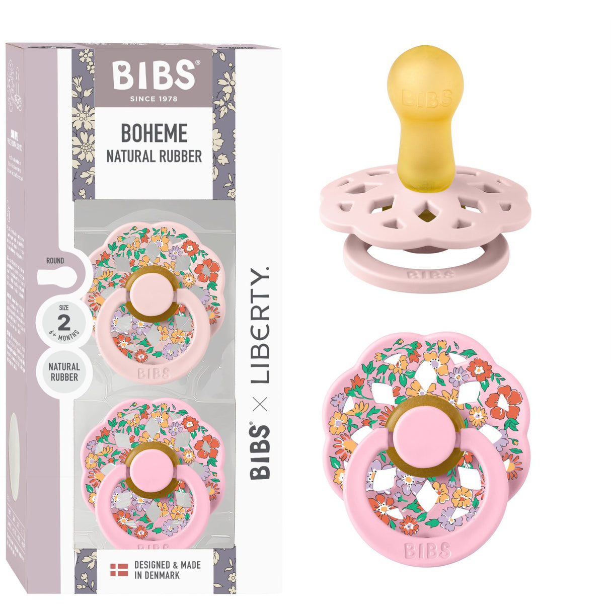 Bibs X Liberty Blossom Mix Napp Boheme 2-Pack Oscar Meadow Latex