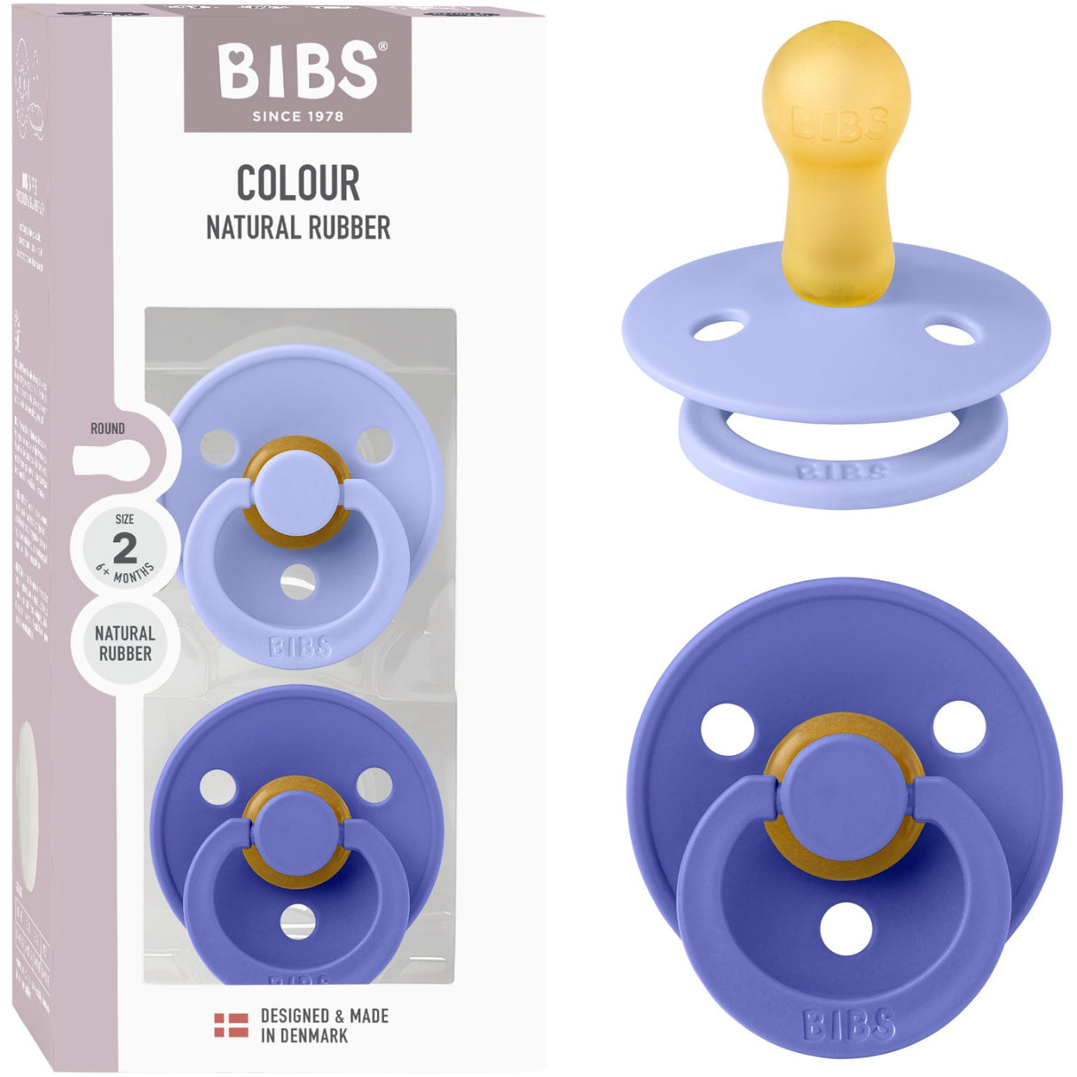 Bibs Hush/Grape Napp Colour 2-Pack Latex