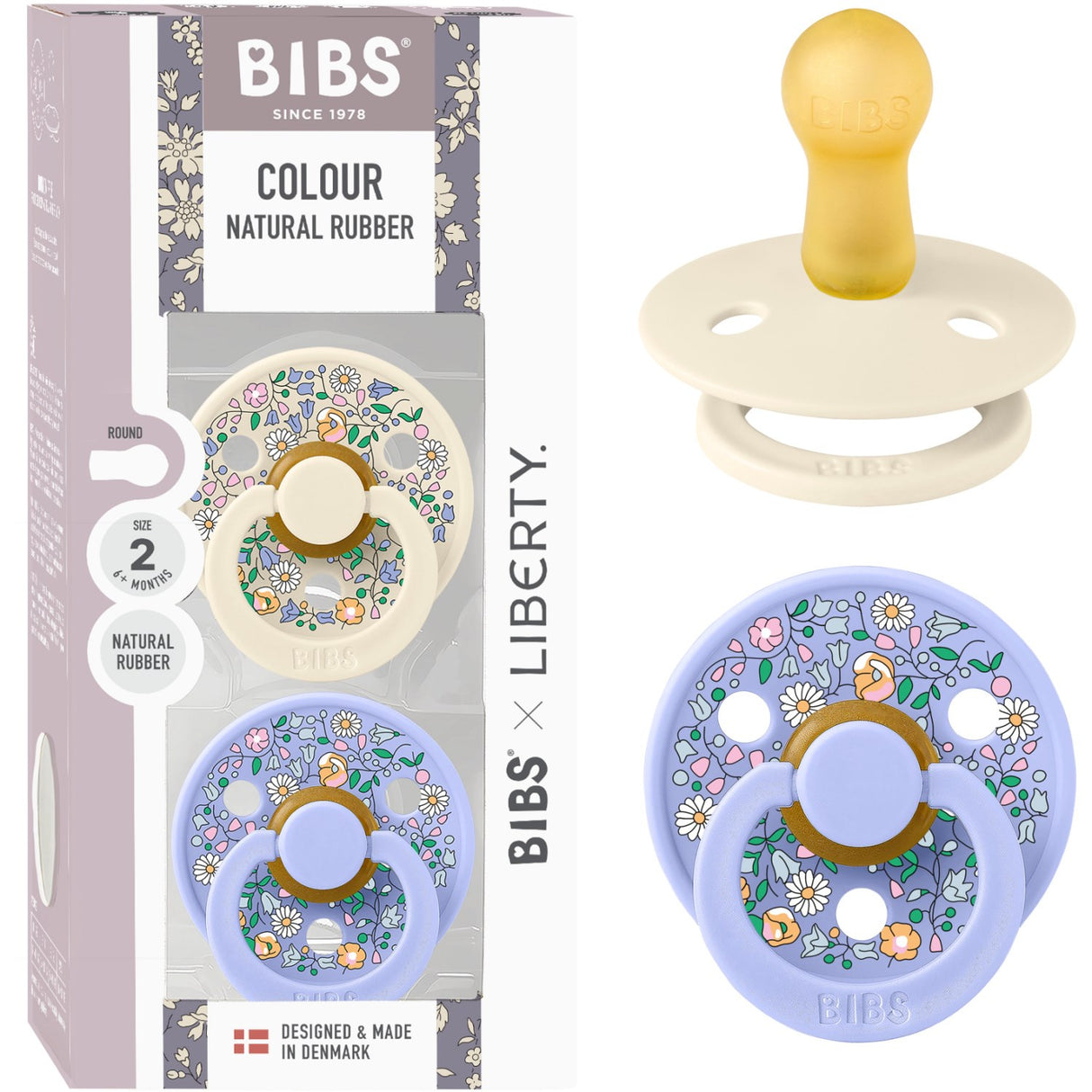 Bibs X Liberty Ivory Mix Napp Colour 2-Pack Chloe Meadow Latex