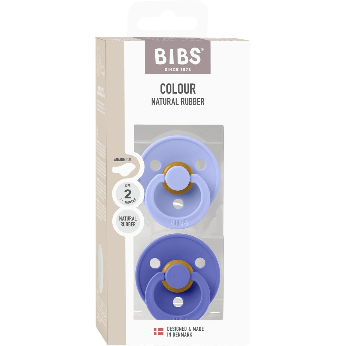 Bibs Hush/Grape Napp Colour 2-Pack Anatomical Latex