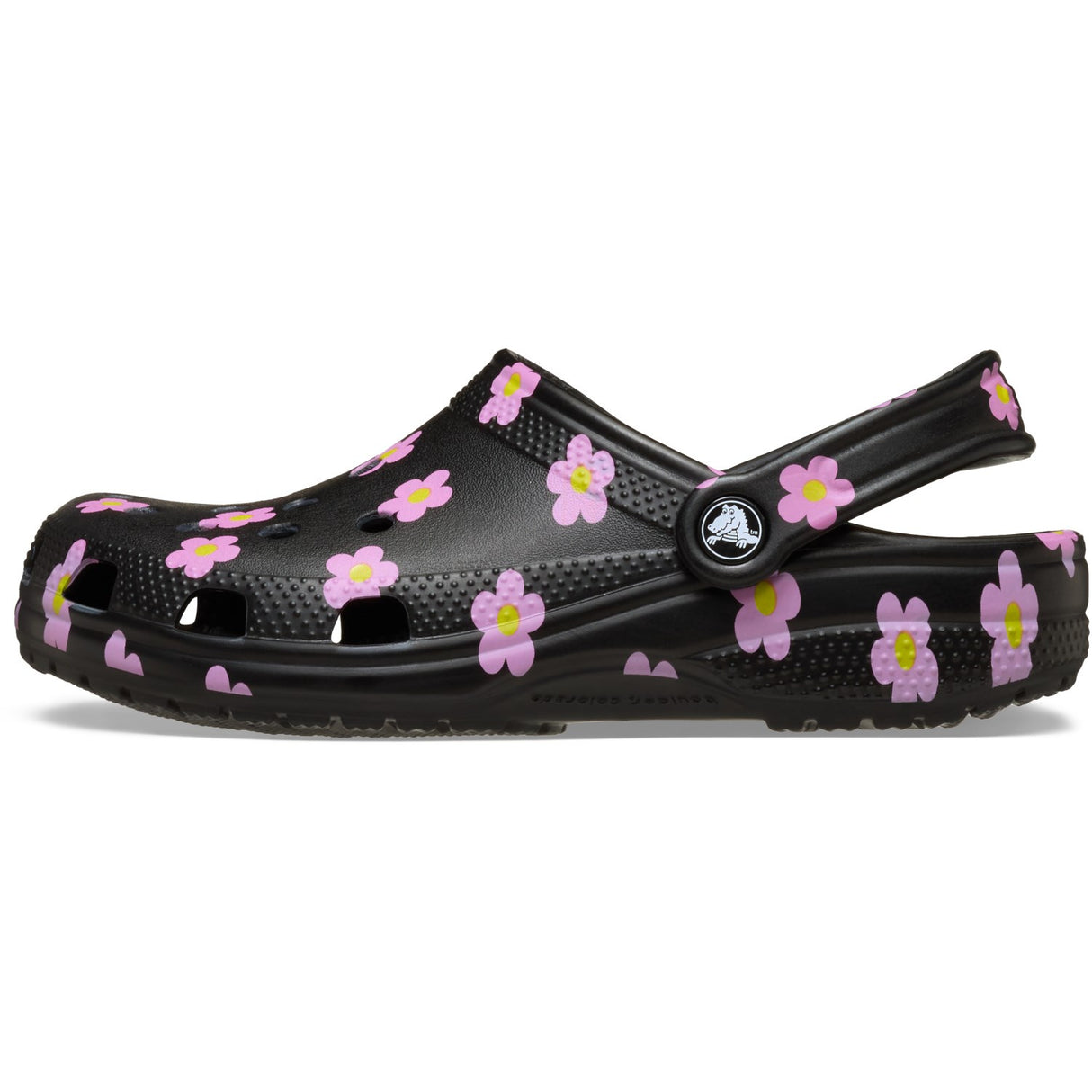 Crocs Black Classic Flower Clog T Blk