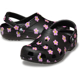 Crocs Black Classic Flower Clog T Blk