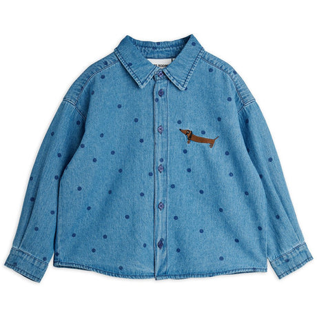 Mini Rodini Blue Lw Denim Dots AOP Ls Skjorta