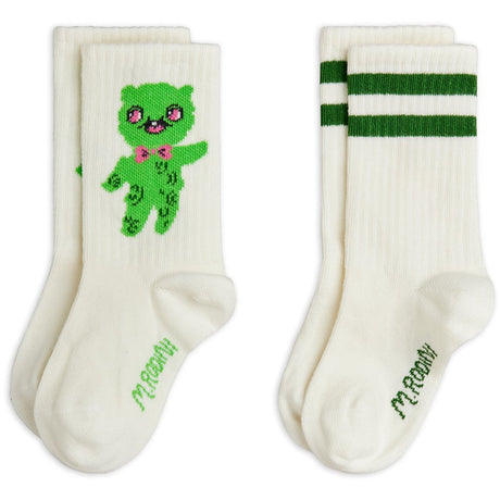 Mini Rodini Off-white Alien 2-Pack Strumpor