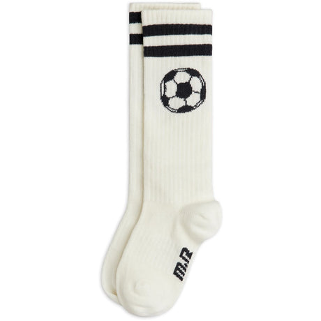 Mini Rodini Off-white Football Knee-High Strumpor