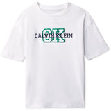 Calvin Klein White Varsity Logo Ss T-Shirt
