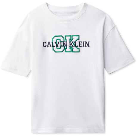 Calvin Klein White Varsity Logo Ss T-Shirt