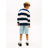 Tommy Hilfiger Dark Night Navy Stripe Th Script Graphic Rugby Pikétröja Ls