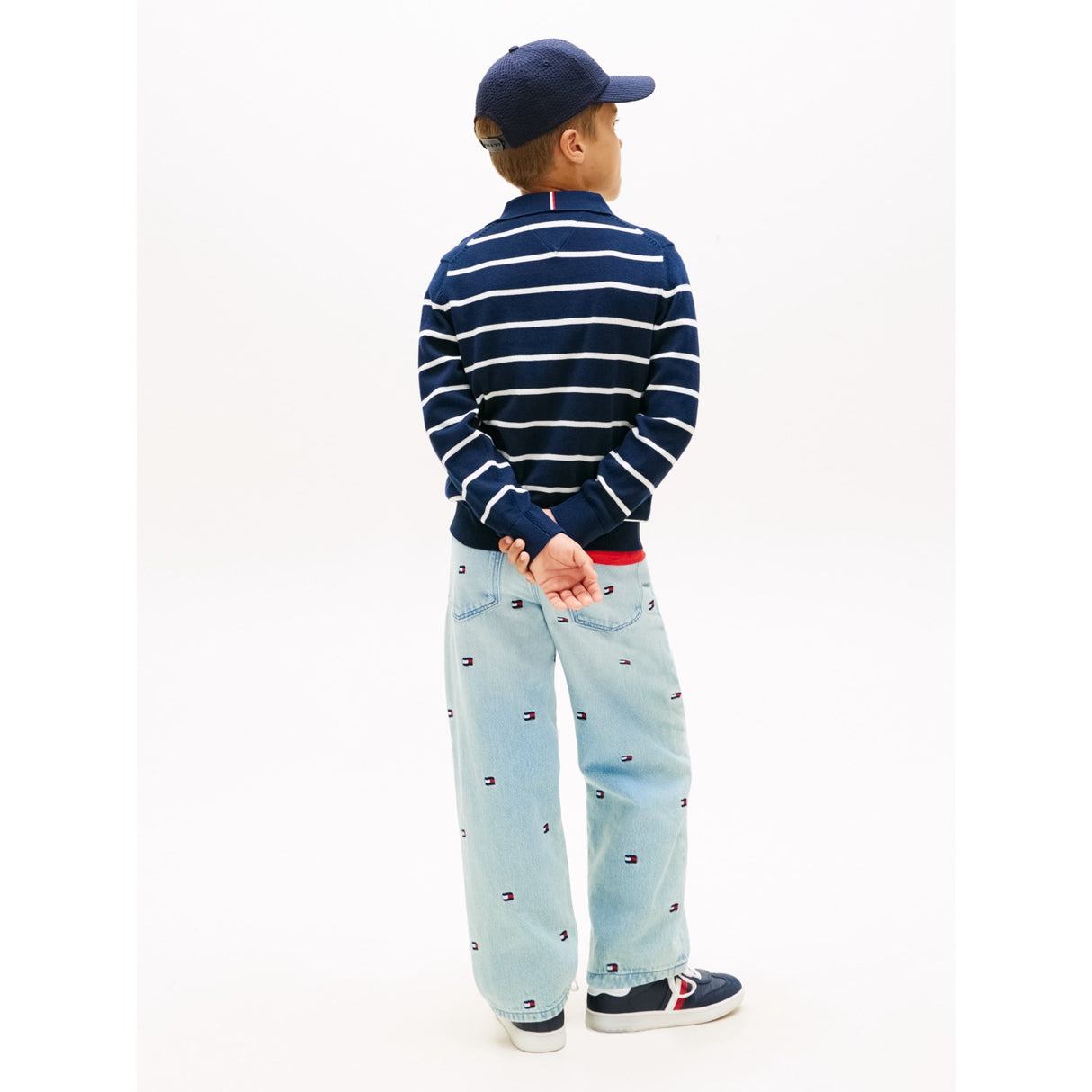 Tommy Hilfiger Dark Night Navy Stripe Pikétröja Krage Sweater Ls