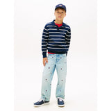 Tommy Hilfiger Dark Night Navy Stripe Pikétröja Krage Sweater Ls