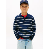 Tommy Hilfiger Dark Night Navy Stripe Pikétröja Krage Sweater Ls
