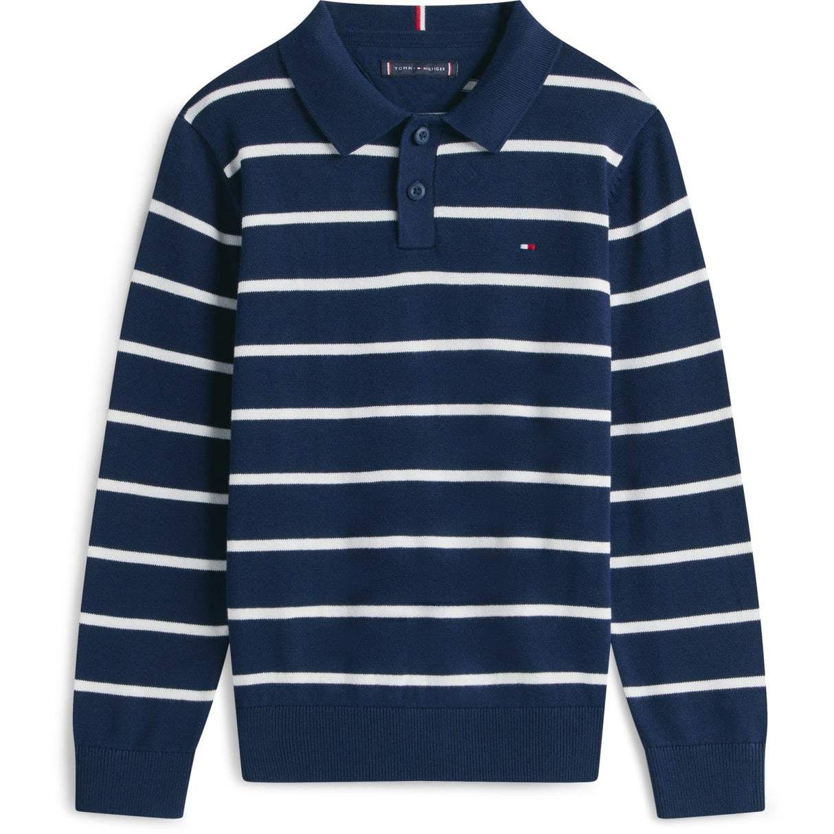 Tommy Hilfiger Dark Night Navy Stripe Pikétröja Krage Sweater Ls