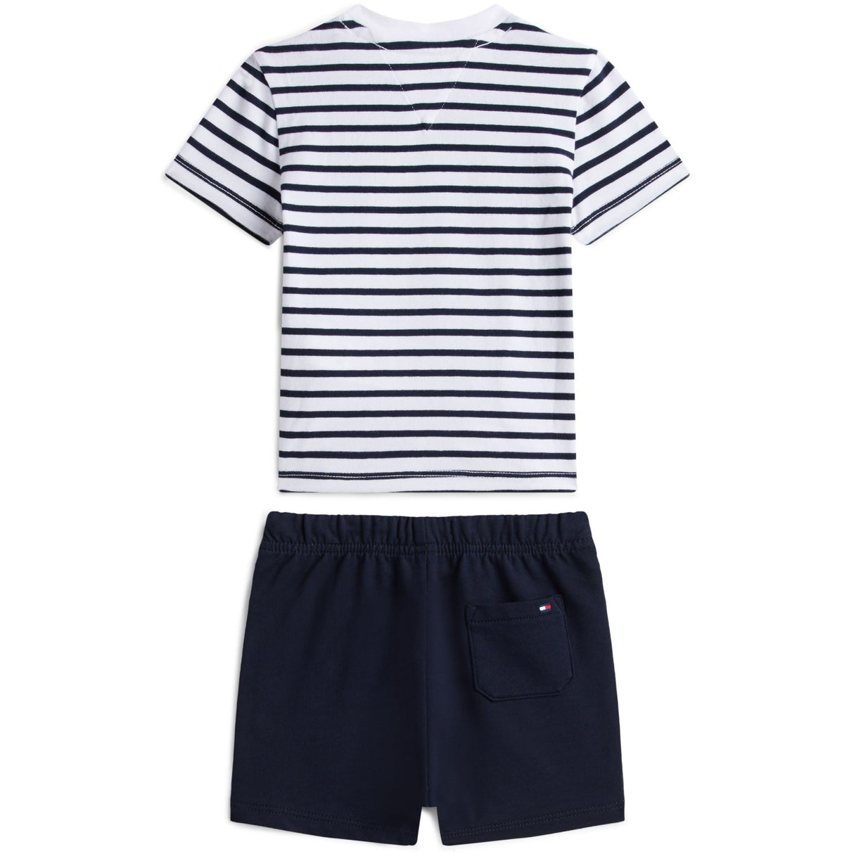 Tommy Hilfiger Dark Night Navy Essential Stripe Tee + Kort Sett