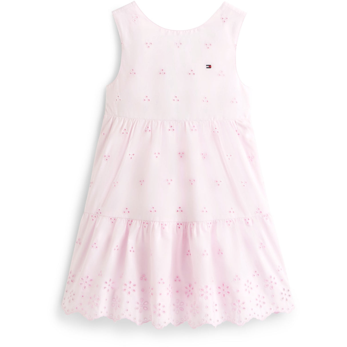 Tommy Hilfiger Pearly Pink Lg Broderie Anglaise Rosett Klänning