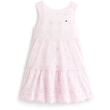 Tommy Hilfiger Pearly Pink Lg Broderie Anglaise Rosett Klänning