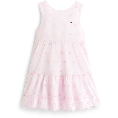 Tommy Hilfiger Pearly Pink Lg Broderie Anglaise Rosett Klänning