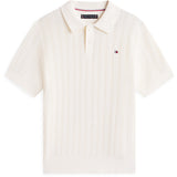 Tommy Hilfiger Ivory Silk Open Stitch Pikétröja Sweater Ss