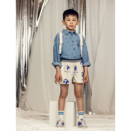 Mini Rodini Blue Lw Denim Dots AOP Ls Skjorta