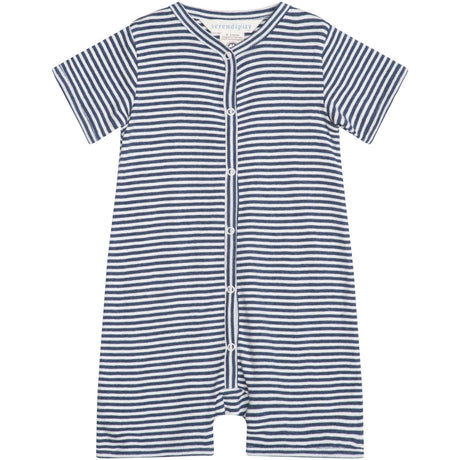 Serendipity Navy/Offwhite Baby Kort Dräkt Stripe