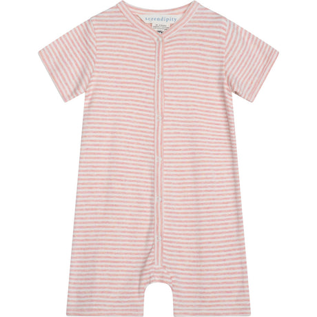 Serendipity Coral/Offwhite Baby Kort Dräkt Stripe