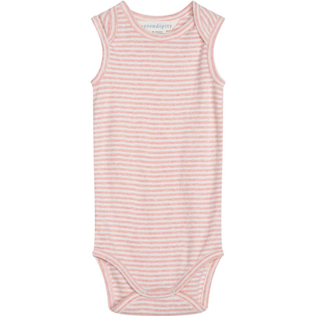 Serendipity Coral/Offwhite Baby Tank Stripe