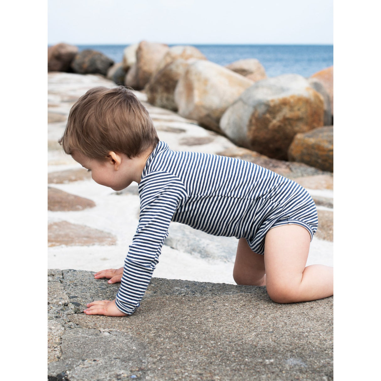 Serendipity Navy/Offwhite Baby Body Stripe