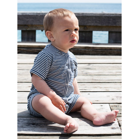 Serendipity Navy/Offwhite Baby Kort Dräkt Stripe