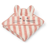 LIEWOOD Coral Blush / Creme De La Creme Stripe Albert Hooded Handduk