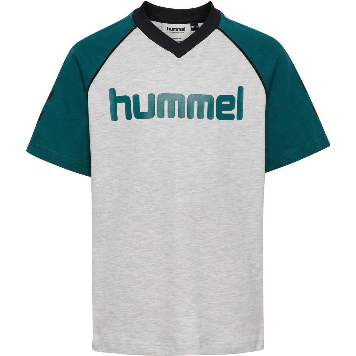 Hummel Light Grey Melange Jr Reg V-Neck T-Shirt Ss