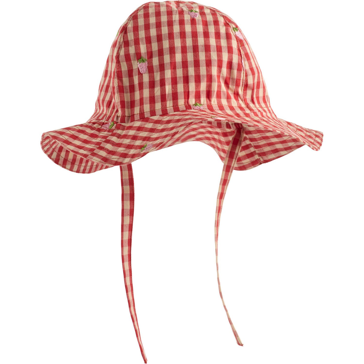 Flöss Red-pink Berry Gingham Molly Pineberry Sun Mössa