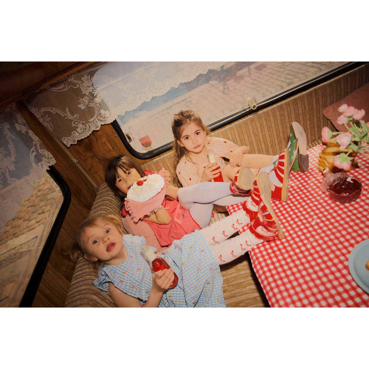 Flöss Berry/bow Gingham Dolly Rosett Klänning