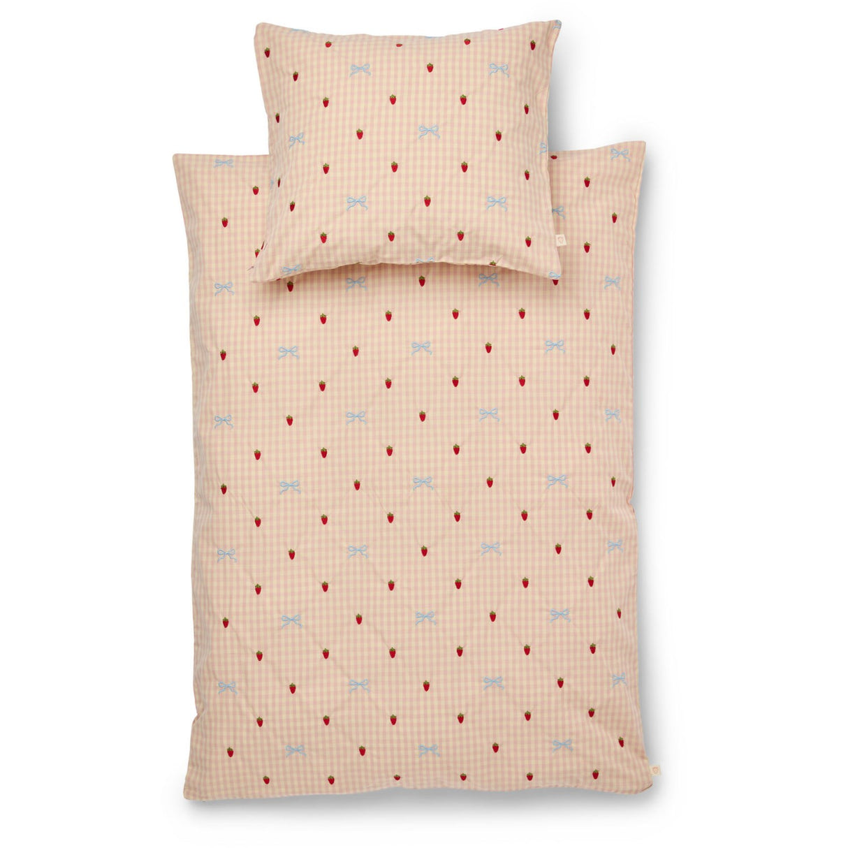Flöss Berry/bow Gingham Dolly Rosett Duvet+Pillow