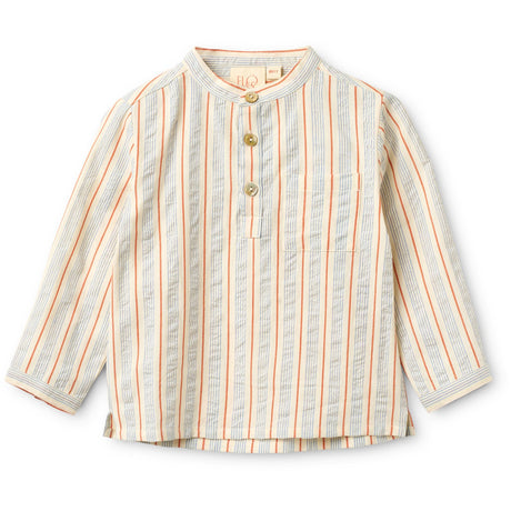 Flöss Blue-tangerine Stripe Robin Skjorta