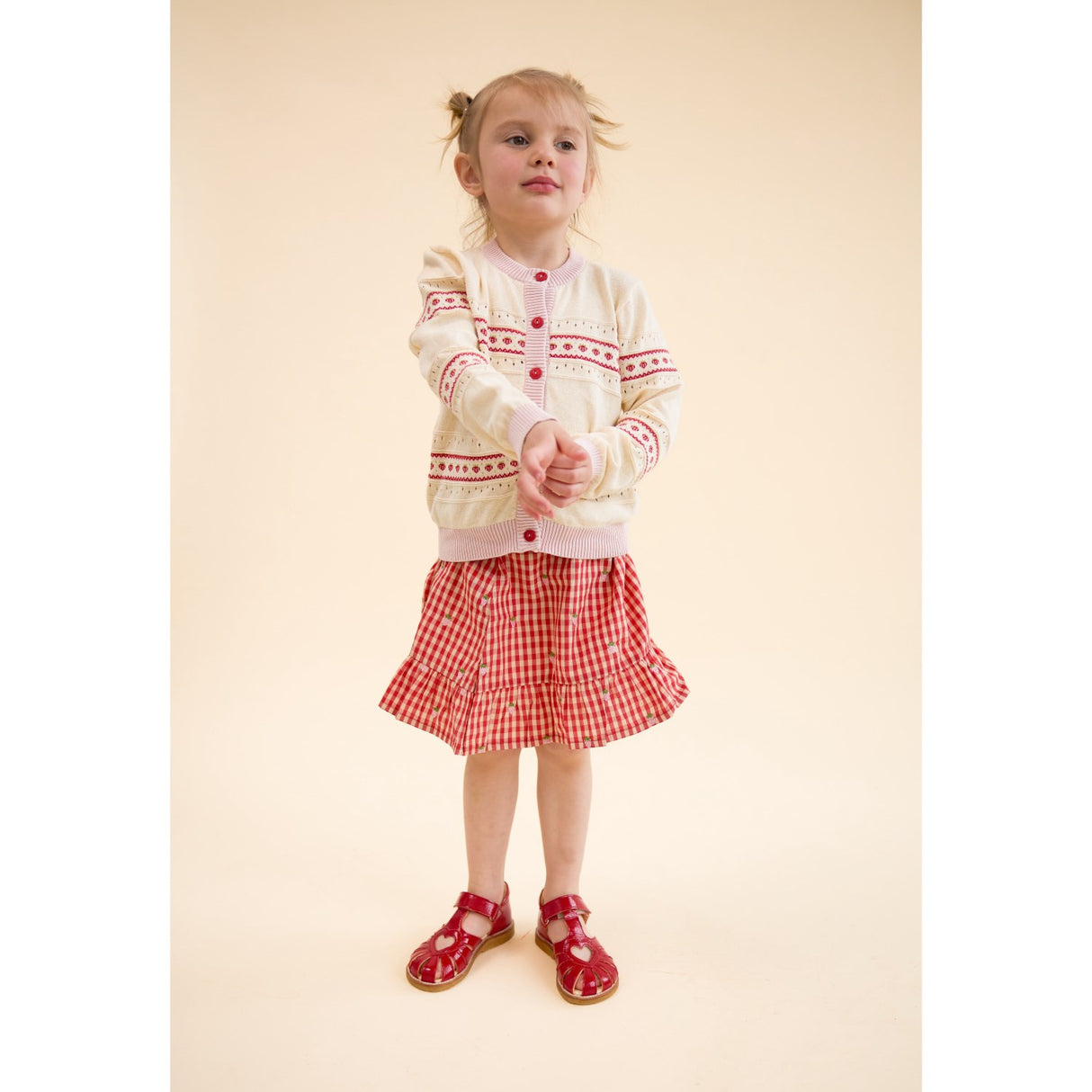 Flöss Soft White/Berry Stripe Lelou Cardigan