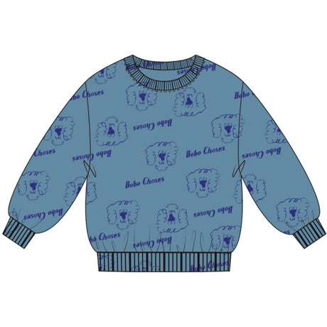 Bobo Choses Prussian Blue Pickles The Dog All Över Sweatshirt