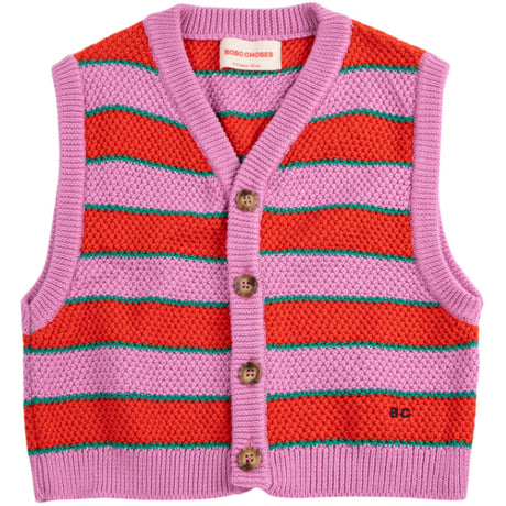 Bobo Choses Purple Bc Striped Stickad Väst
