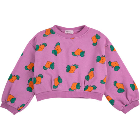Bobo Choses Purple Tangerine All Över Cropped Sweatshirt