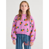 Bobo Choses Purple Tangerine All Över Cropped Sweatshirt