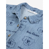 Bobo Choses Prussian Blue Pickle The Dog All Över Denim Skjorta