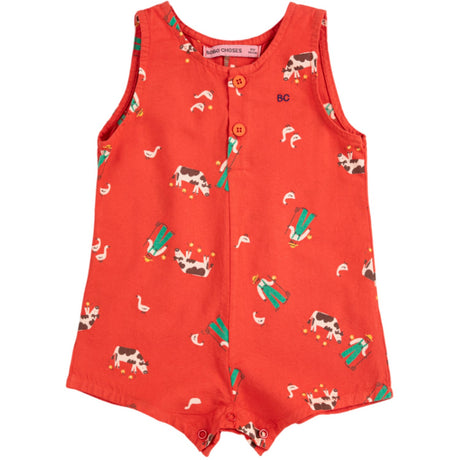 Bobo Choses Red Farm Adventure All Över Playsuit