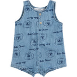 Bobo Choses Light Blue Pickles The Dog All Över Denim Playsuit
