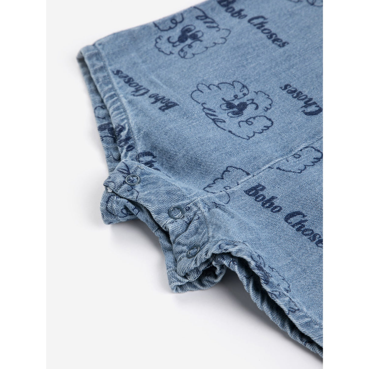 Bobo Choses Light Blue Pickles The Dog All Över Denim Playsuit