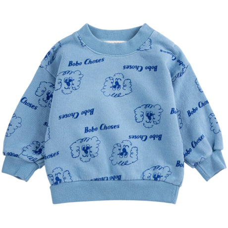 Bobo Choses Prussian Blue Pickles The Dog All Över Sweatshirt