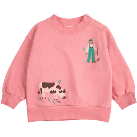 Bobo Choses Pink Farm Adventure Sweatshirt