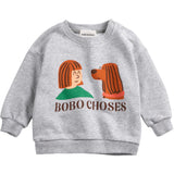 Bobo Choses Heather Grey Friends In A Pickle Sweatshirt