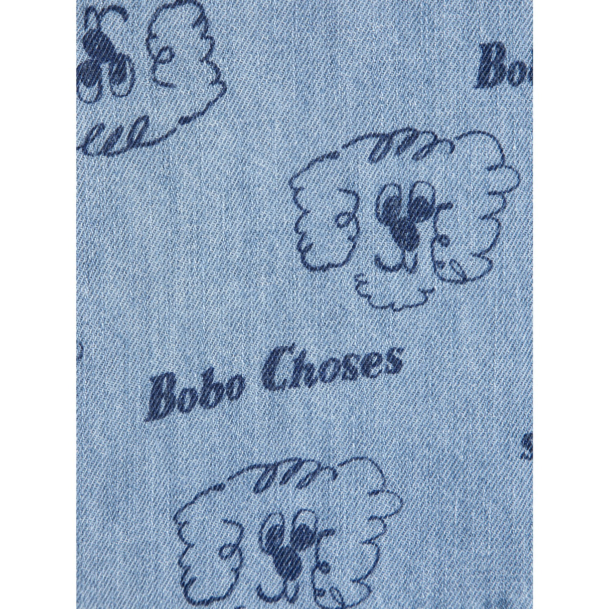 Bobo Choses Light Blue Pickles The Dog All Över Denim Skjorta