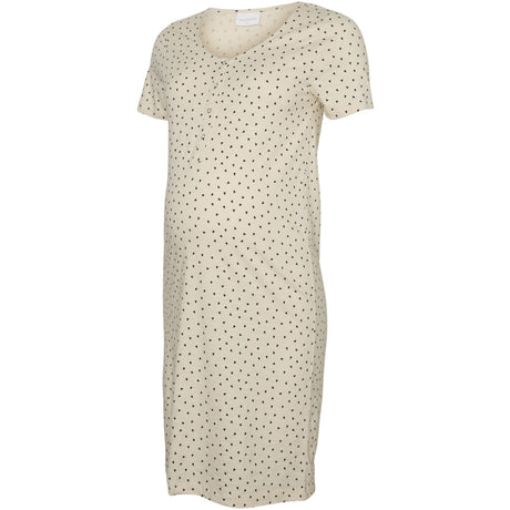 Mama;licious Birch Small Black Hearts Mlmira Aop Jrs Natklänning 2F A. E. Noos